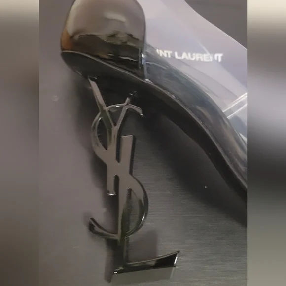Saint Laurent Women's Black Transparent Heels - Picture 7 of 9